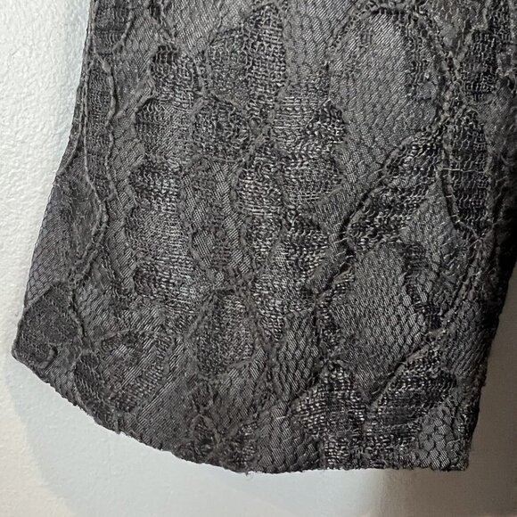 Gothic Chic Black Lace Long Sleeve Dress Size 5 Vintage 80s/90s Lace Up - Picture 4 of 11